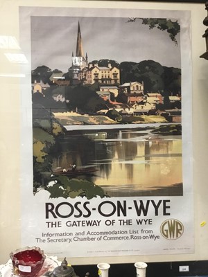 Lot 228 - Reproduction print of a GWR poster 'Ross-On-Wye', in glazed frame