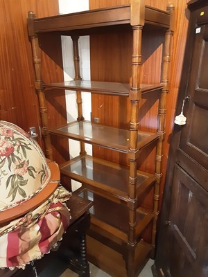 Lot 1018 - Contempory 6 tier whatnot display stand with glazed panels 76 cm wide, 182 cm high