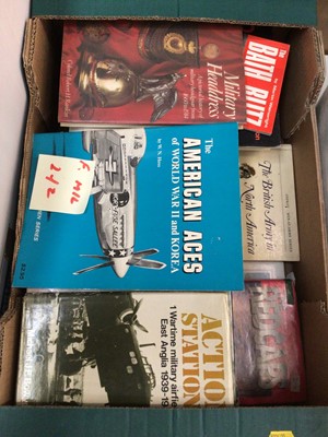 Lot 108 - Four boxes of books, mostly military, music and film