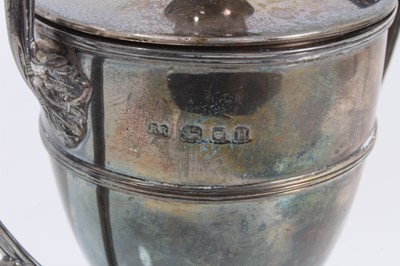 Lot 42 - Silver two handled trophy cup and cover with engraved inscription- Bramshot Golf Club 1928