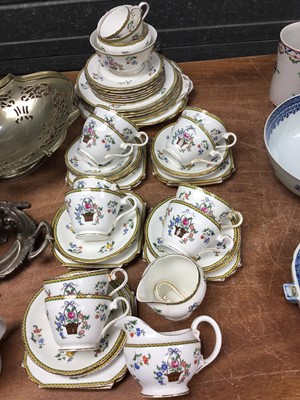 Lot 280 - 1920s Aynsley porcelain teaware with basket and floral decoration
