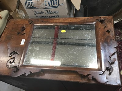 Lot 1032 - Georgian style walnut mirror 65x42 cm