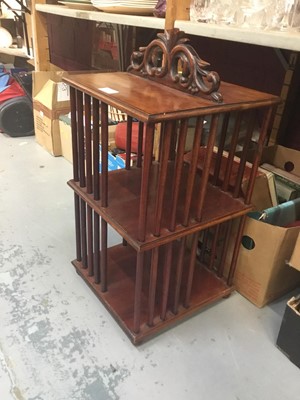 Lot 1039 - Regency-style mahogany table top bookcase on ball feet 61 cm high, 32 cm wide