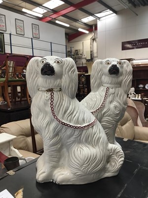 Lot 593 - Pair Victorian Staffordshire dogs 36 cm