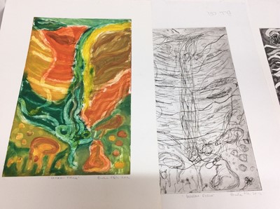 Lot 250 - Annelise Firth (b.1961) folio of monoprints and etchings- Hardraw Force, signed and dated 2012