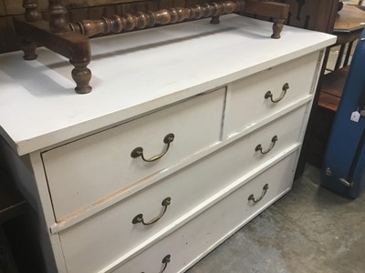 Lot 1047 - Edwardian white painted chest of two short and two long drawers 121 cm wide, 77 cm high, 53 cm deep