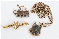 Lot 3253 - Victorian agate padlock locket on chain,...