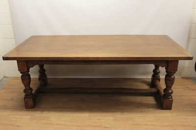Lot 1485 - 17th century style oak refectory table