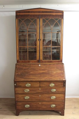 Lot 947 - George IV mahogany bureau bookcase