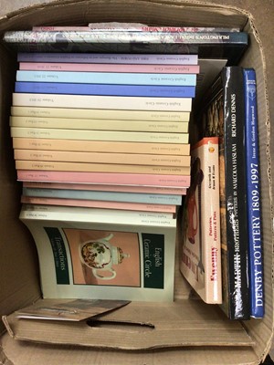 Lot 495 - Two boxes of books, mostly English Ceramic Circle books and catalogues