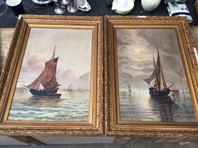 Lot 498 - Collection of pictures, including a pair of boat scenes, four tropical watercolours, a political cartoon, etc