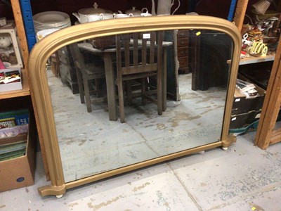 Lot 1082 - Victorian gilt framed overmantle mirror