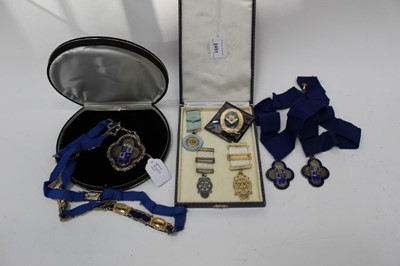 Lot 2451 - Two Southend and Essex Hotel and Catering Association silver and enamel chains of office together with other similar and Masonic jewels
