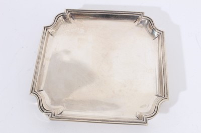 Lot 306 - 1930s silver card tray of square form, William Comyns & Sons Ltd.