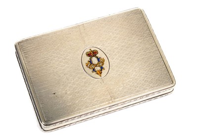 Lot 4 - H.M. King Umberto I  of Italy, Royal presentation silver and enamel box