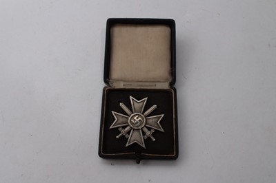 Lot 716 - Nazi War Merit Cross (First Class) with swords in box of issue