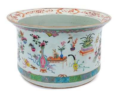 Lot 101 - Fine Chinese famille rose jardinière, late Qing