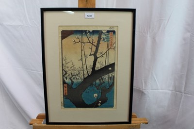 Lot 1241 - Hiroshige woodblock prints, views of Kurodo Bay in Kazua Province, Plumpark in Kameido and Nissake view from Soyonon Kyame 
Provenance: purchased by the vendors late parents in Kyoto 1952