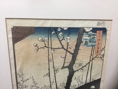 Lot 1241 - Hiroshige woodblock prints, views of Kurodo Bay in Kazua Province, Plumpark in Kameido and Nissake view from Soyonon Kyame 
Provenance: purchased by the vendors late parents in Kyoto 1952