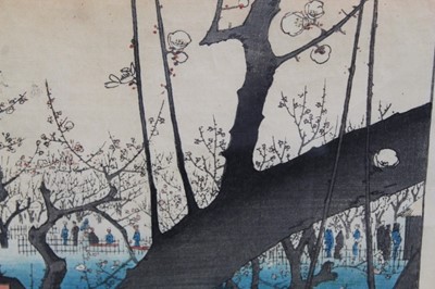 Lot 1241 - Hiroshige woodblock prints, views of Kurodo Bay in Kazua Province, Plumpark in Kameido and Nissake view from Soyonon Kyame 
Provenance: purchased by the vendors late parents in Kyoto 1952