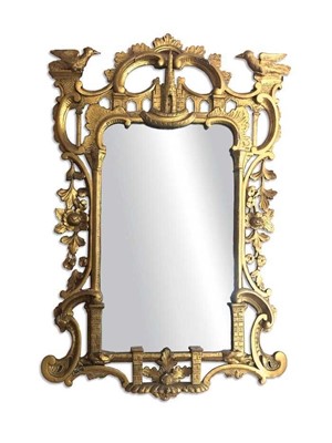 Lot 1475 - Rare mid-18th century Irish gilt wood wall mirror.