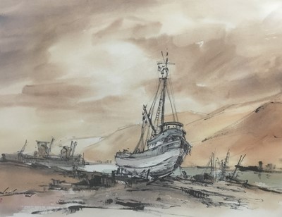 Lot 264 - Kurt Schicketanz watercolours 'Lago todo los Santos' and 'Caleta de Pescadores Iquique'