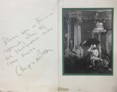 Lot 1455 - Angus McBean (1904-1990) A gelatin silverprint Christmas card for 1950, signed and with inscription - 'Bless you - fans- especially when they are photographers never come amiss'