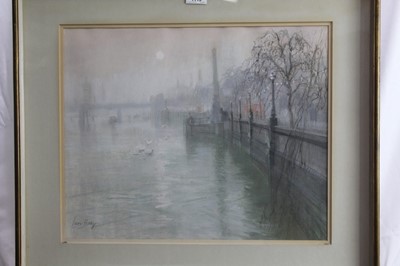 Lot 1113 - *Ian Hay - pastel, Embankment, London