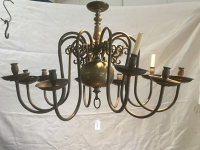 Lot 1450 - 17th century style Dutch brass chandelier
