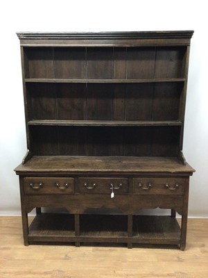 Lot 1452 - 18th century oak high dresser