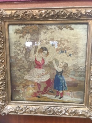 Lot 64 - 19th century needlework picture of harversters
