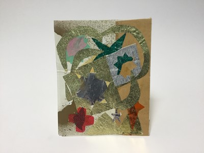 Lot 1490 - Winifred Nicholson (1893-1981) collage and mixed media -  New  Years card  inscribed by the artist to her friend Pamela Chandler (1928-1993)