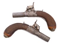 Lot 36 - Fine pair of George IV percussion muff pistols,...