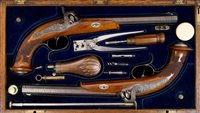 Lot 37 - Fine pair of mid-19th century German...