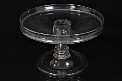 Lot 128 - Georgian glass tazza, with circular galleried top, moulded stem, domed folded foot, 20cm diameter