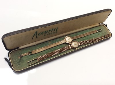 Lot 9 - Two ladies' 9ct gold vintage wristwatches