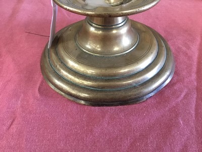 Lot 979 - Rare 17th century brass trumpet form candlestick