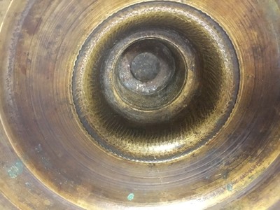 Lot 979 - Rare 17th century brass trumpet form candlestick