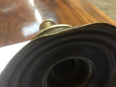Lot 979 - Rare 17th century brass trumpet form candlestick
