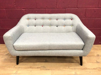 Lot 368 - Contemporary grey upholstered two seater settee