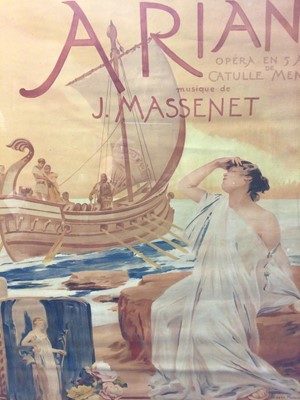 Lot 23 - After Albert Maignan, period lithographic print, Opera poster for Ariane by Massenet
