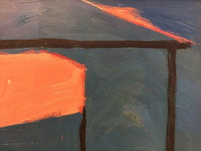 Lot 20 - Frank Beanland (1936-2019) oil on board, beach hunt sketch