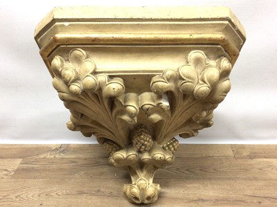 Lot 1491 - 19th century gothic painted plaster bracket