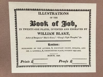 Lot 1539 - William Blake Illustrations of the Book of Job in 21 plates, 1987 facsimile editions published by Trianon