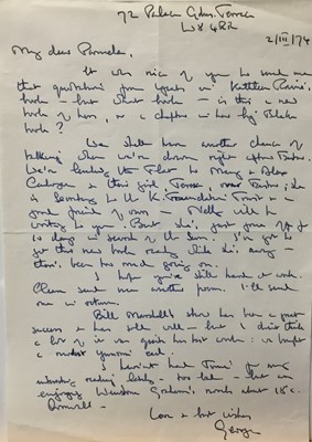 Lot 1542 - Interesting group of materials relating to poet George Barker (1913-1991) and writer Elizabeth Smart (1913-1986)