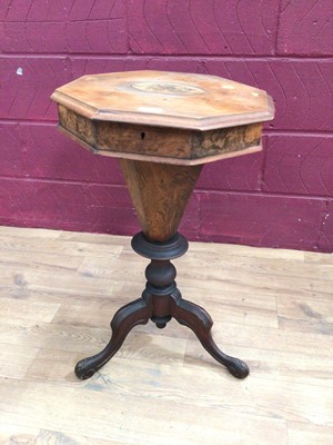 Lot 372 - Victorian sewing table on tripod base