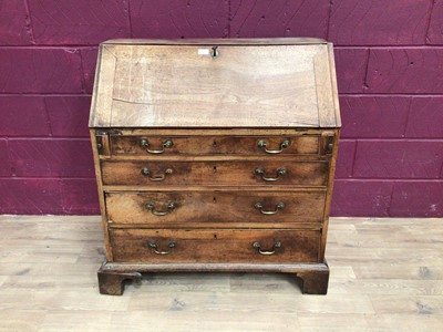 Lot 330 - George III fruitwood and mahogany bureau