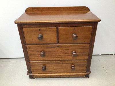 Lot 79 - Victorian mahogany chest of two short and two long drawers 89cm wide x 46cm deep x 90 cm high