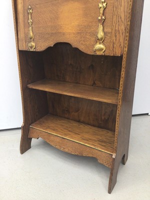 Lot 37 - Edwardian Art Nouveau oak escritoire, 65cm wide x 123cm high