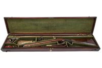 Lot 42 - Fine Georgian cased 18 bore flintlock sporting...